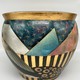 Vintage large vase in abstract style